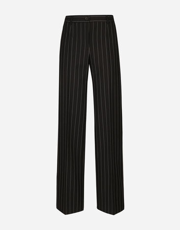 Dolce & Gabbana Flared pinstripe woolen pants Print F4BCVTFPTAW