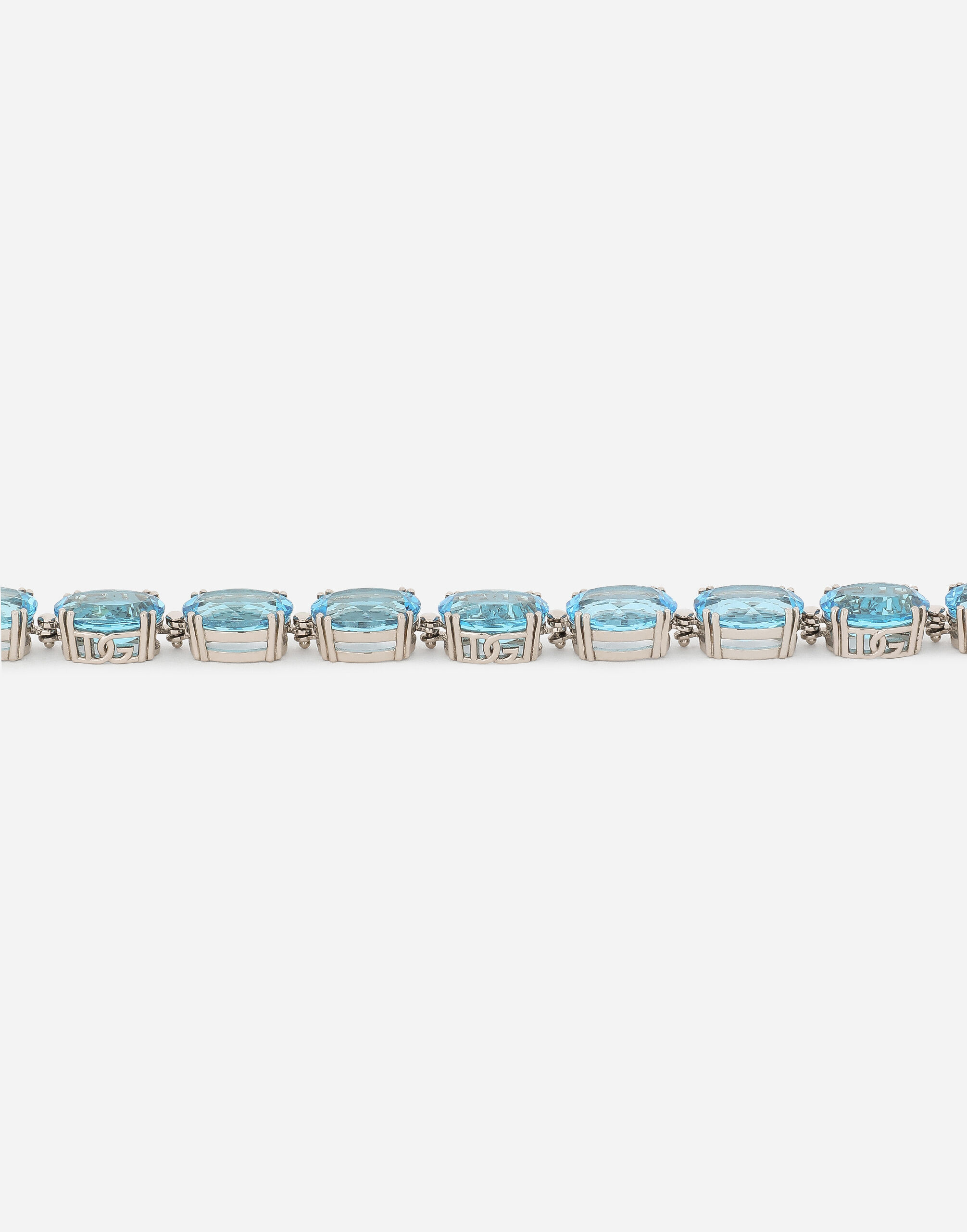 Anna necklace in white gold 18kt with light blue topazes