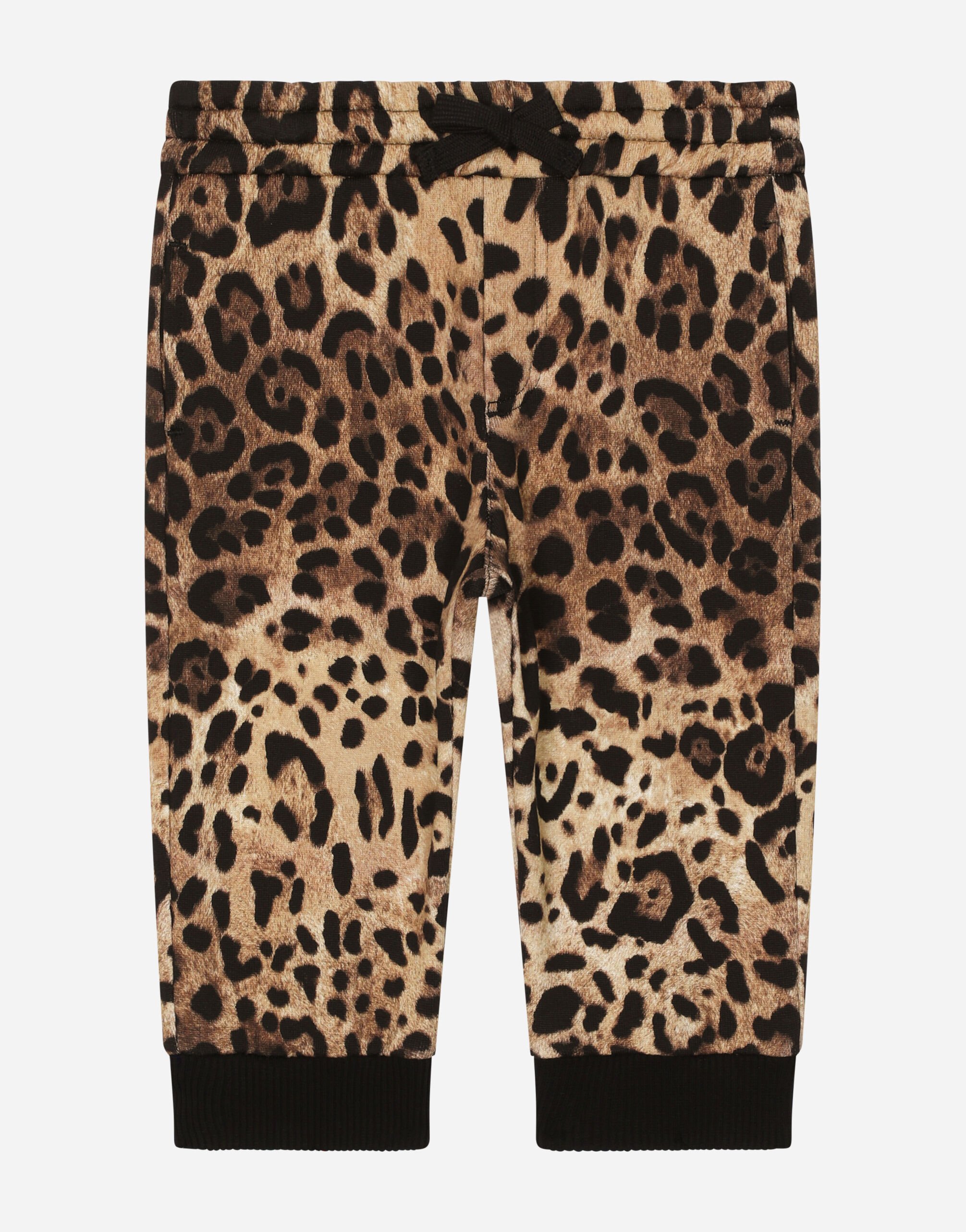 Dolce & Gabbana Jersey jogging pants with leopard print Print L2JP5BHPGF4