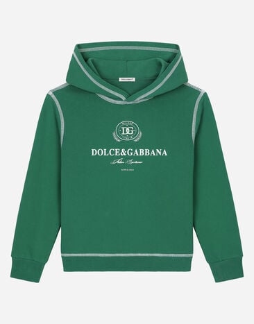Dolce & Gabbana Jersey hoodie with contrasting stitching and Dolce&Gabbana logo Print L4JTHVII7ED