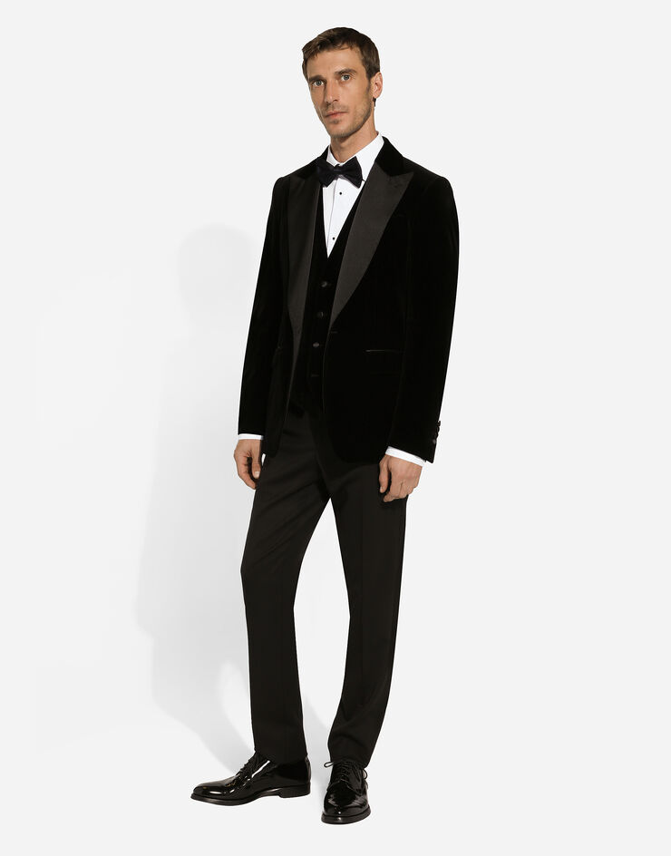 Dolce & Gabbana Giacca tuxedo in velluto Nero G2TV9TFUVG7