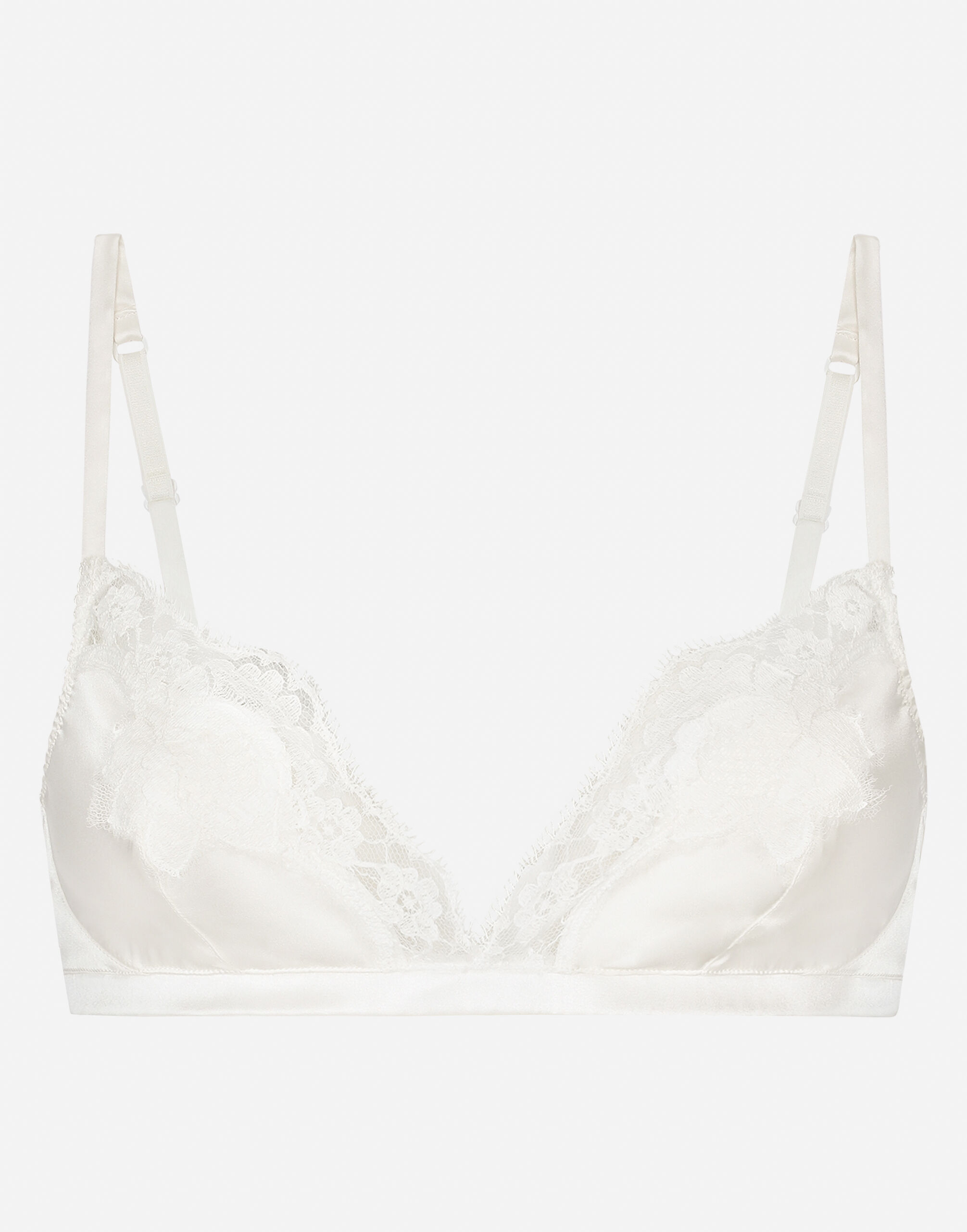 Dolce&Gabbana Soft-cup satin bra with lace detailing Gold WBP6C1W1111