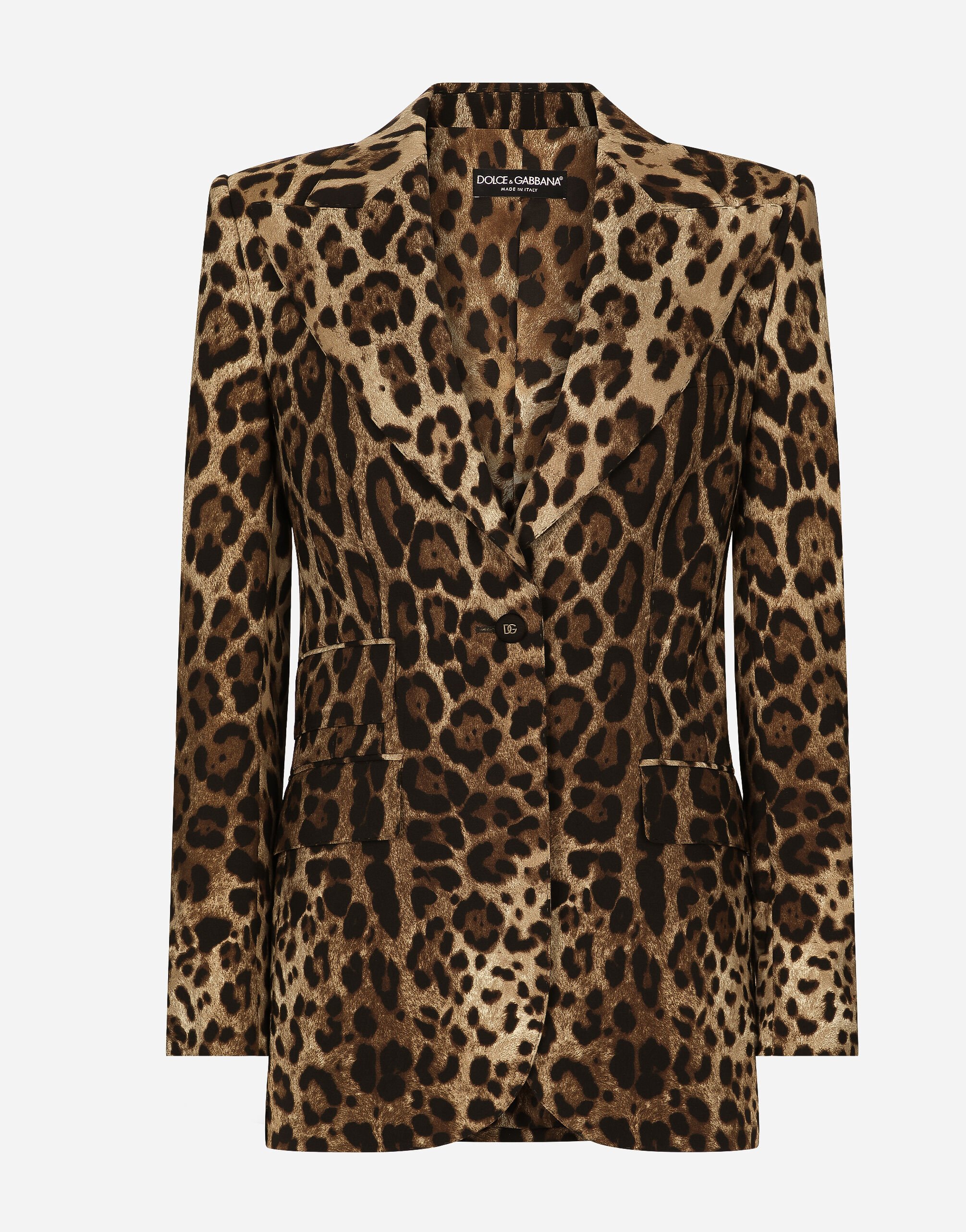 ${brand} Leopard-print wool Turlington jacket ${colorDescription} ${masterID}