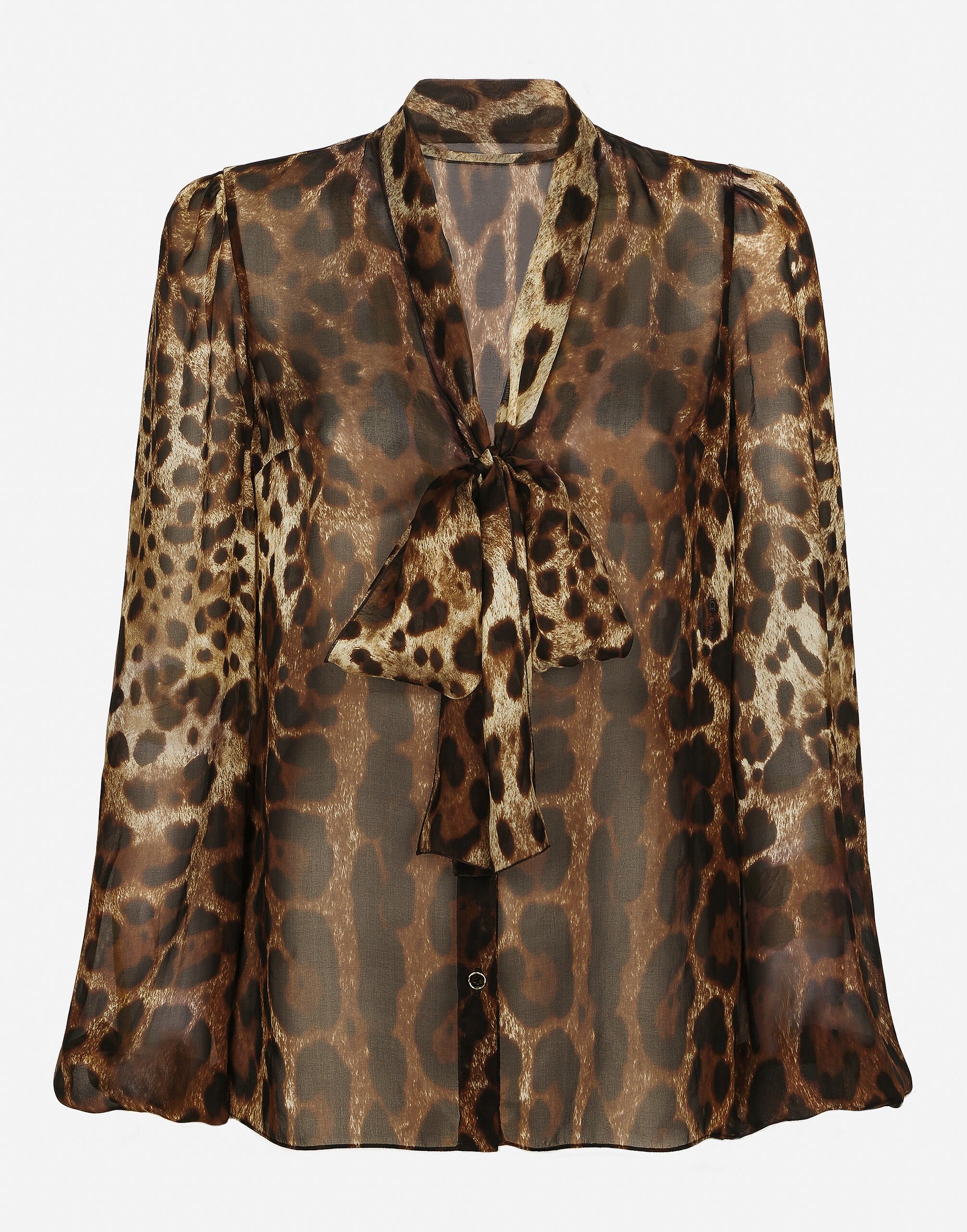 Dolce & Gabbana Leopard-print chiffon pussy-bow shirt Animal Print BB7116AM568