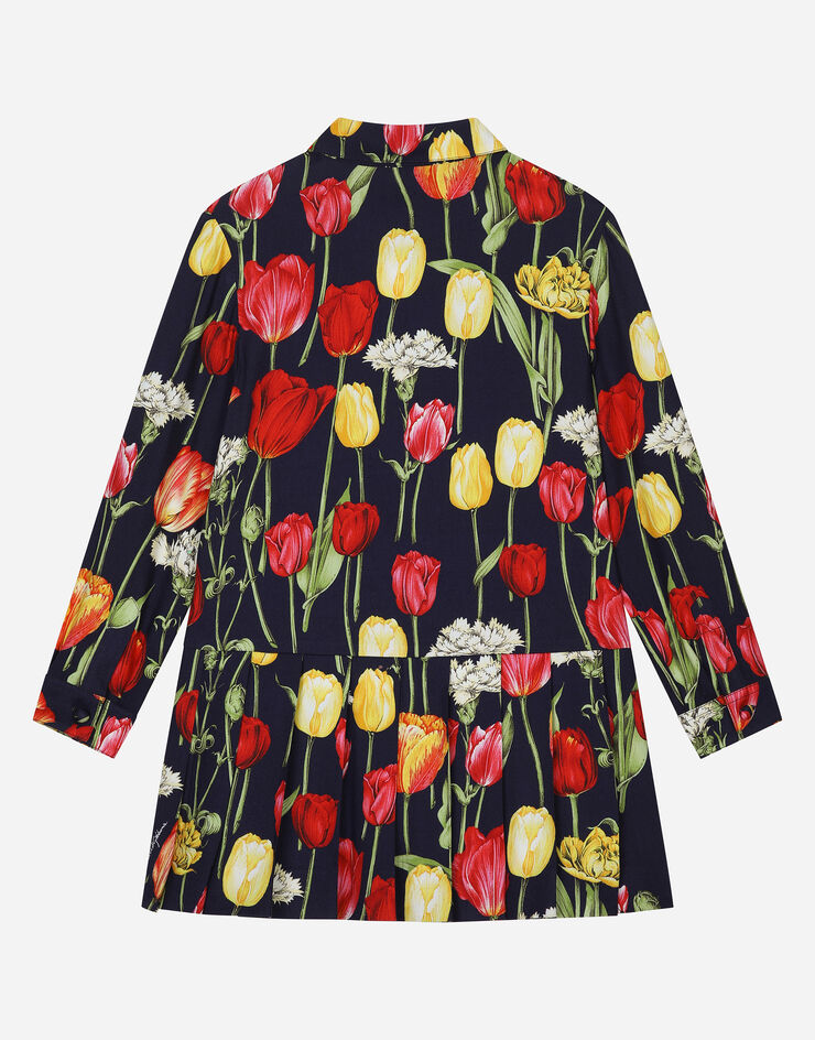 Dolce & Gabbana Kleid aus Viyella mit Tulpenprint Drucken L53DV7FS8C9