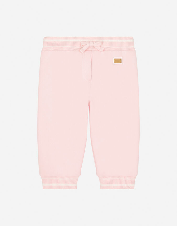 Dolce & Gabbana Jersey pants with branded tag Pink L2JPC9G7N2V