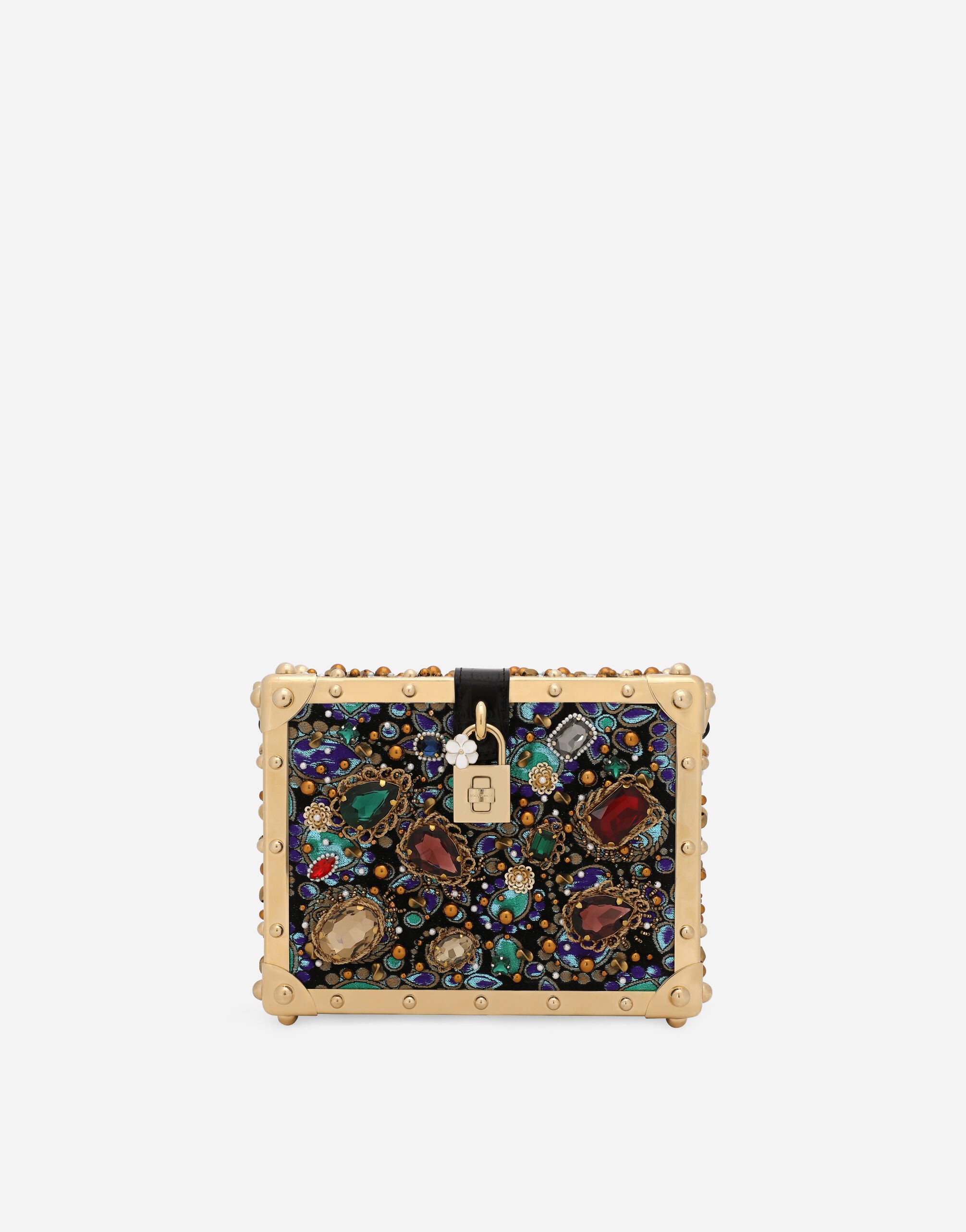 ${brand} Jacquard Dolce Box bag with embroidery ${colorDescription} ${masterID}