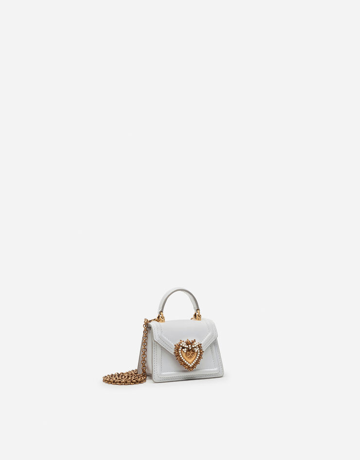 Dolce & Gabbana Devotion Mini Leather Top-handle Bag In White