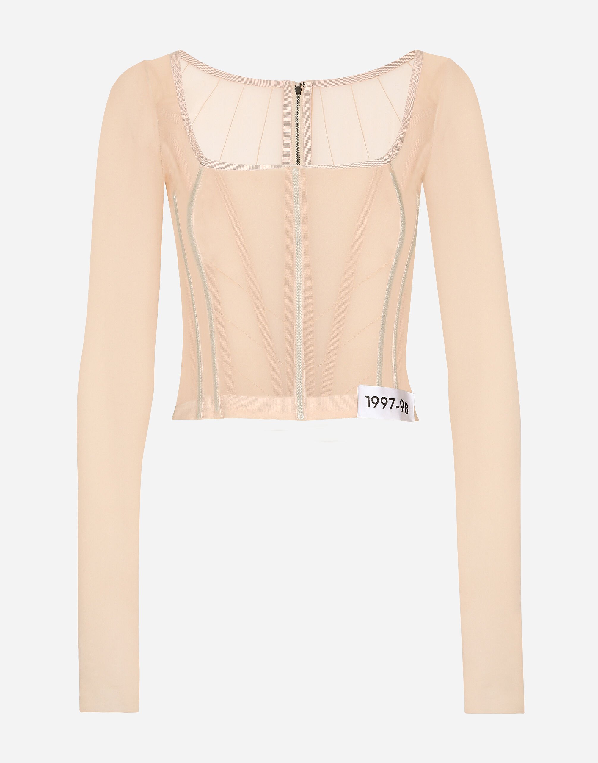 ${brand} KIM DOLCE&GABBANA Georgette top with corset detailing ${colorDescription} ${masterID}