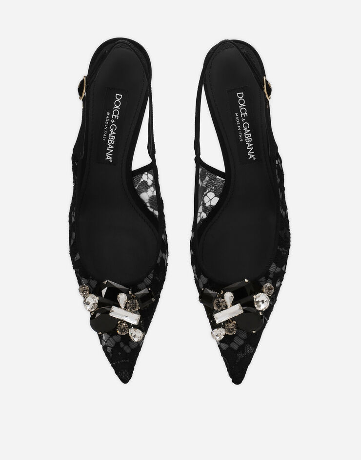 Dolce&Gabbana Rainbow lace slingbacks in lurex lace Black CG0711AQ074