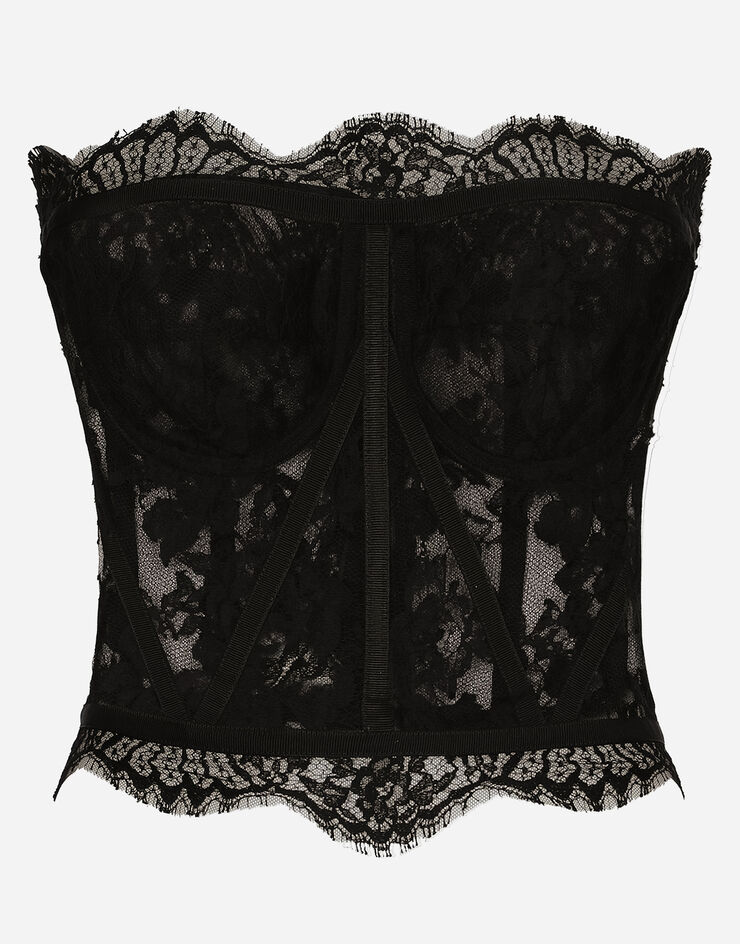 Scalloped Lace Bustier  Lace bustier, Bustier, Scalloped lace