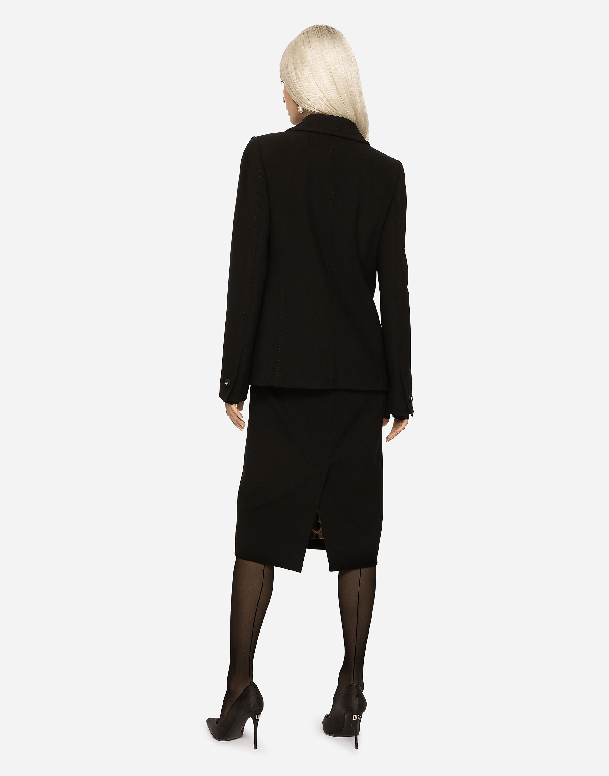 Woolen calf-length skirt in Black for Women | Dolce&Gabbana®
