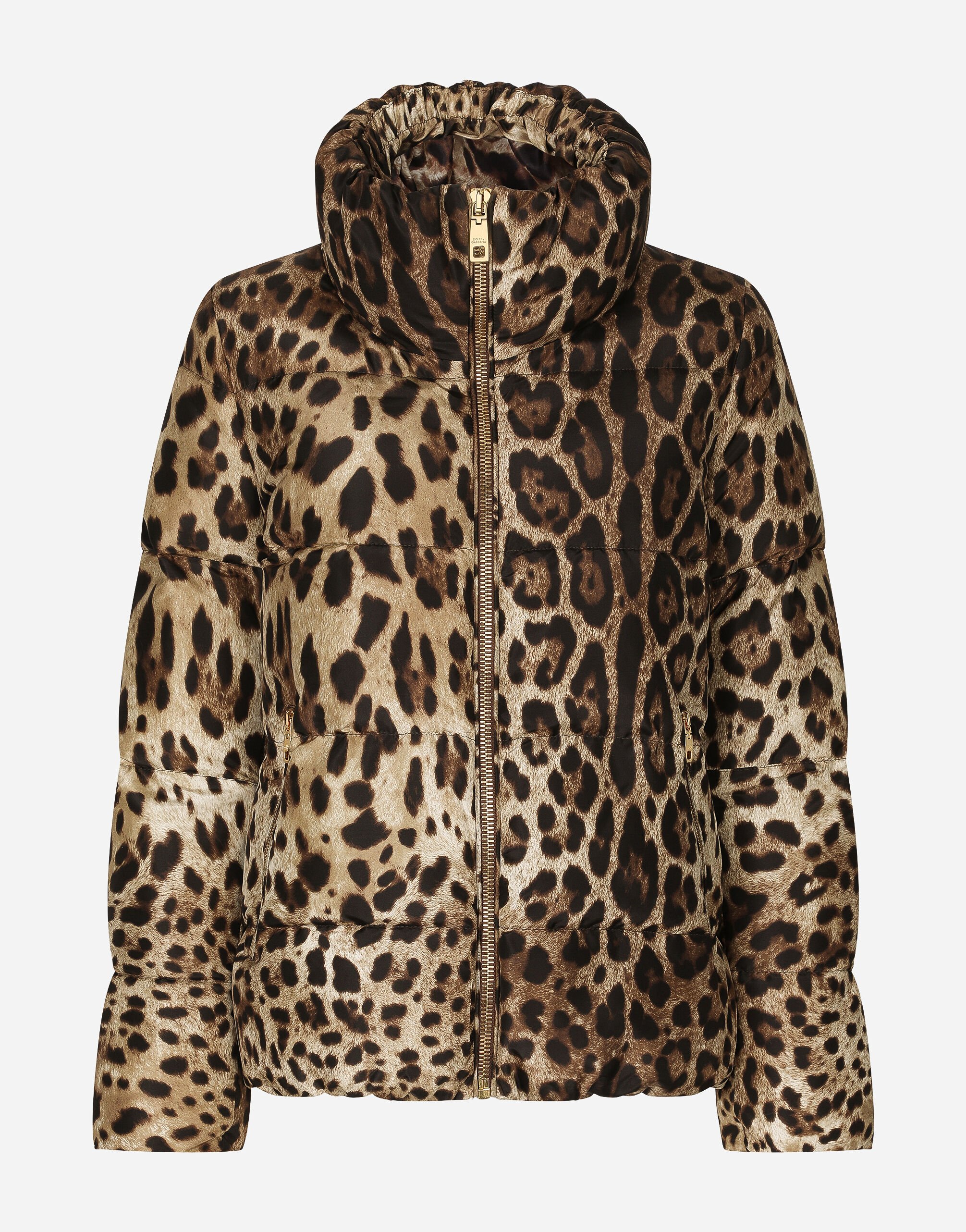${brand} Padded leopard-print nylon jacket ${colorDescription} ${masterID}