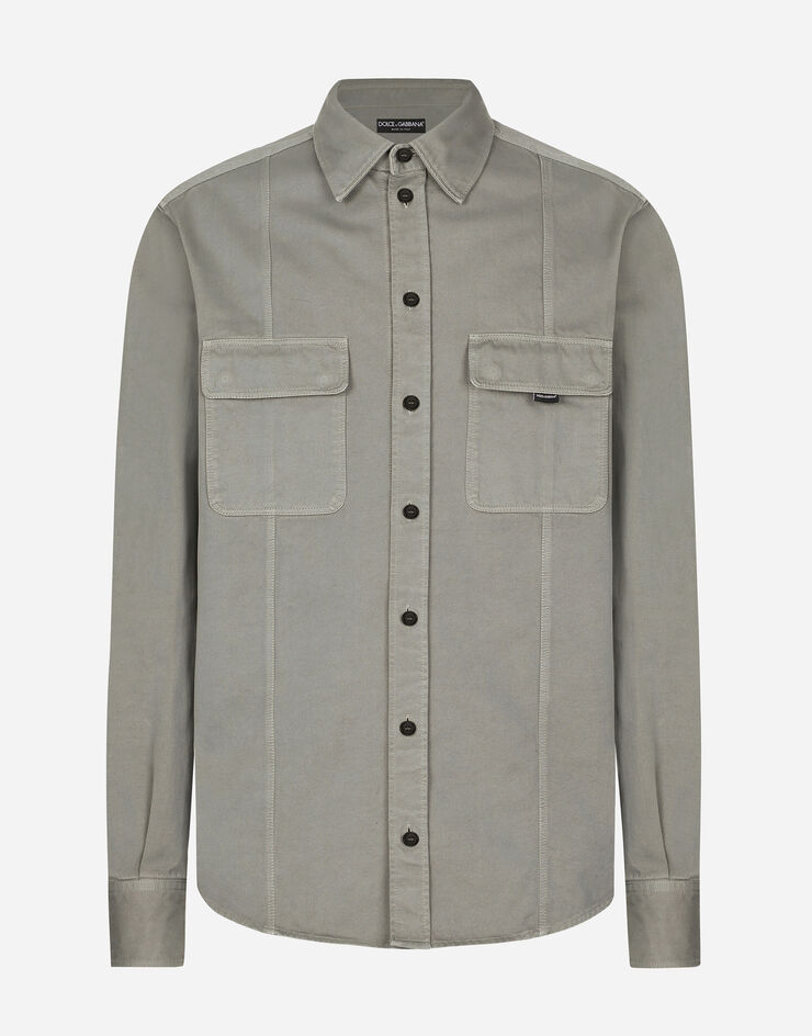 Dolce & Gabbana Camicia over in cotone Grigio G5MA8TG8LH0