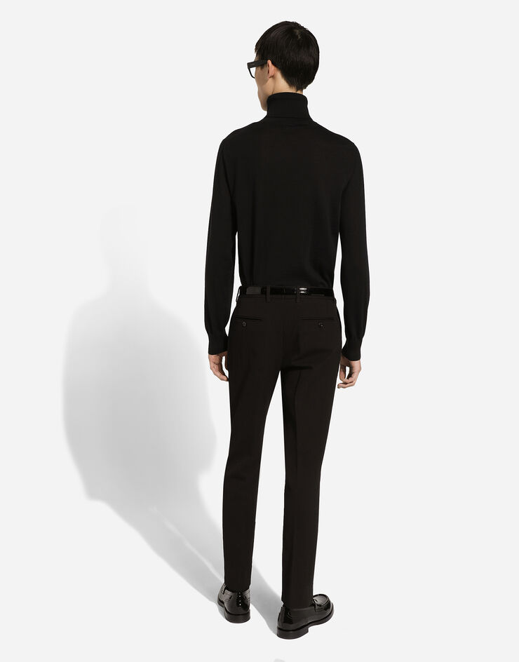 Dolce & Gabbana Pantalón de traje de algodón elástico Negro GP03JTFU9AT