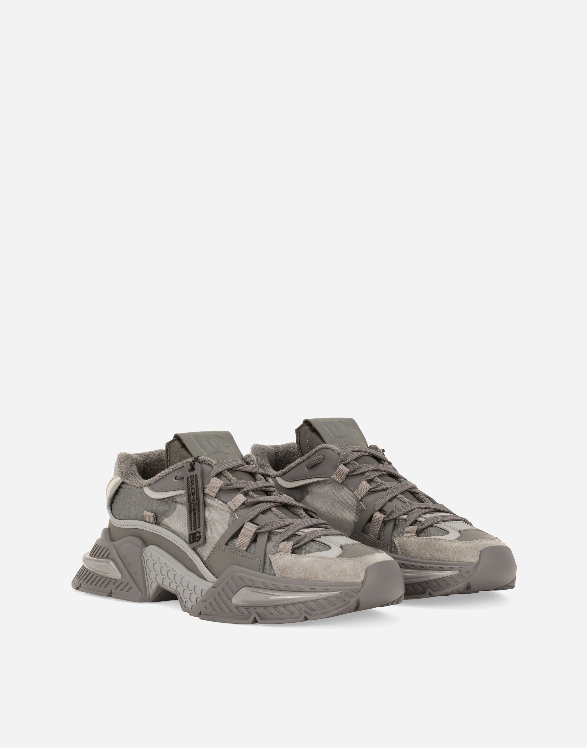 Mixed-material Airmaster sneakers in Grey for | Dolce&Gabbana® US