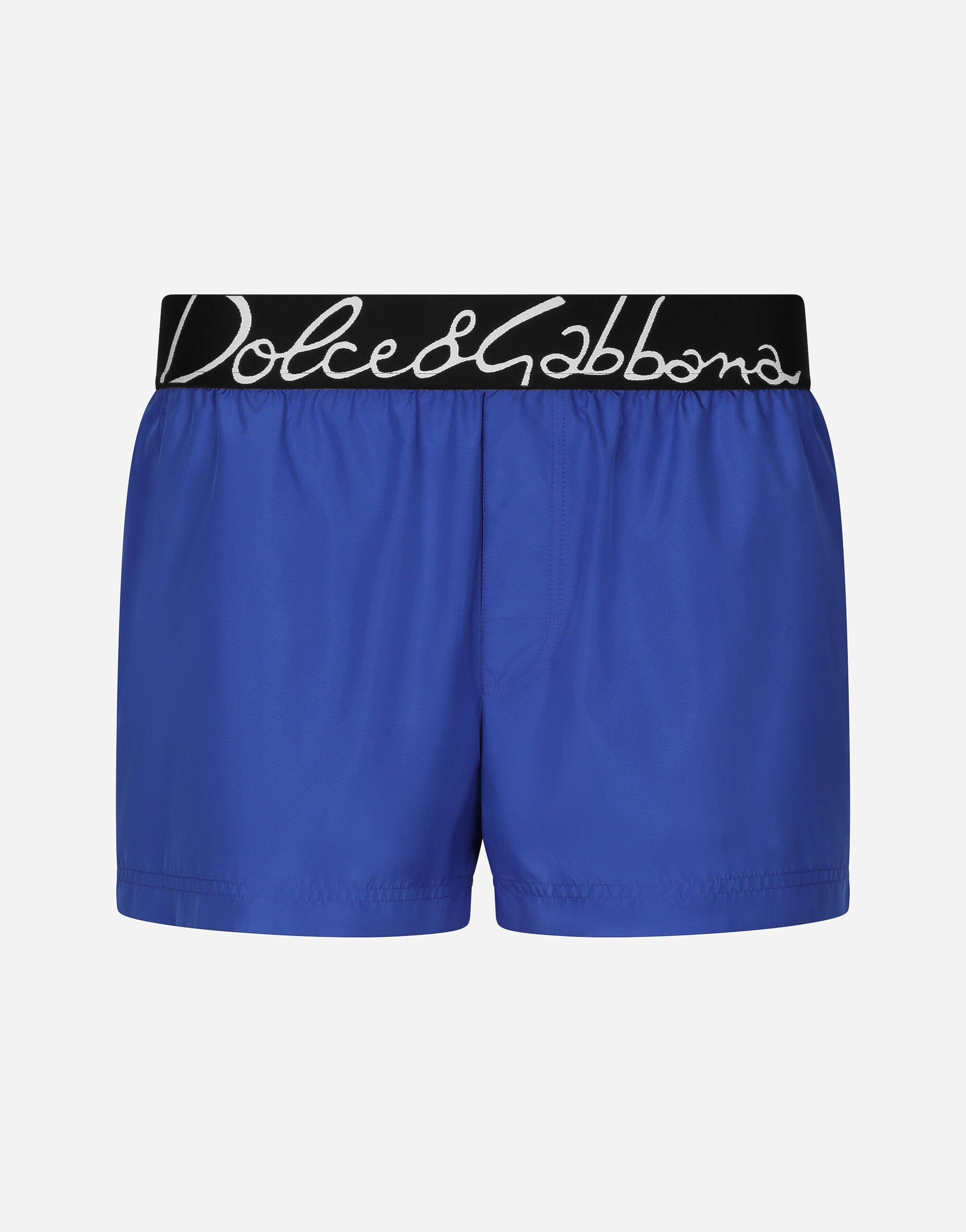 ${brand} Short swim trunks with Dolce&Gabbana logo ${colorDescription} ${masterID}