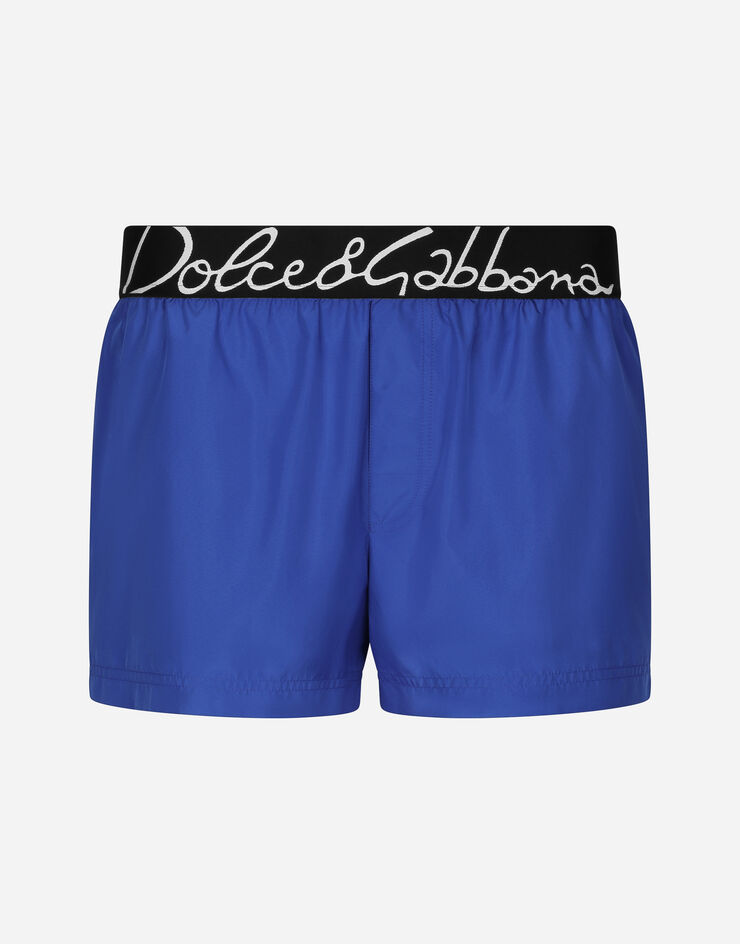 Dolce & Gabbana Короткие пляжные боксеры с логотипом Dolce&Gabbana синий M4F27TFUSFW