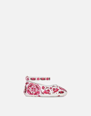 Dolce & Gabbana Балетки из кожи наппа с принтом розовый DK0065AB793