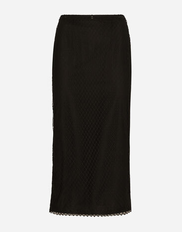 ${brand} Mesh calf-length pencil skirt ${colorDescription} ${masterID}