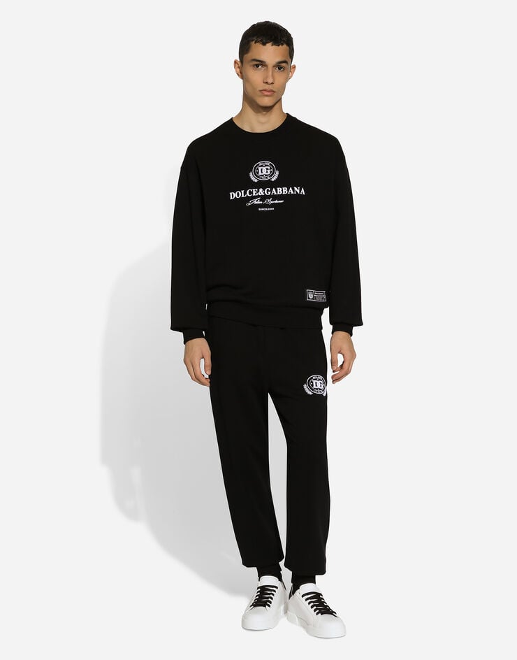Dolce & Gabbana Pantalon de jogging en jersey à imprimé logo DG Noir GV2VHTG7NYD