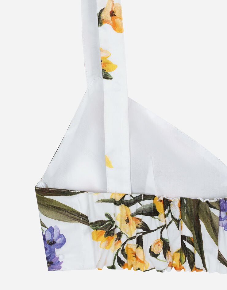 Dolce & Gabbana Cotton bralette with garden print Imprimé F756LTHS5Q1