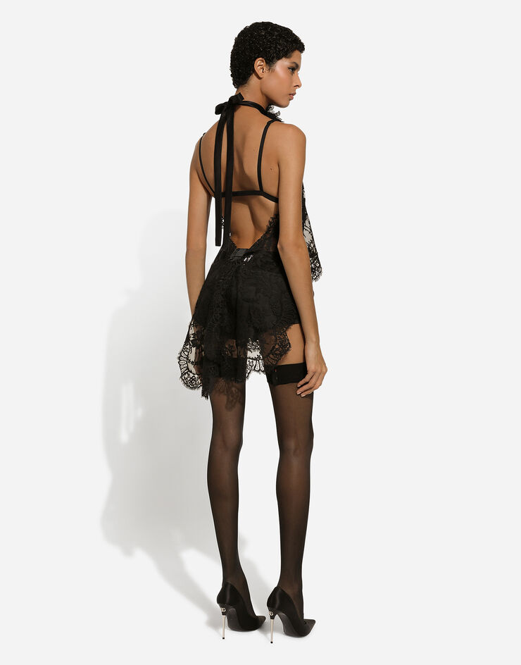 Dolce & Gabbana Pantaloncino corto in raso Nero FTC4LTFURHM