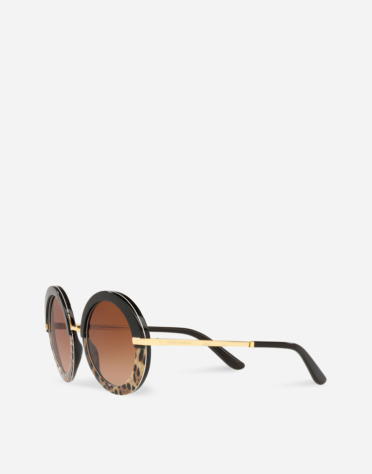Dolce & Gabbana Half print sunglasses Imprimé Léopard VG439AVP413