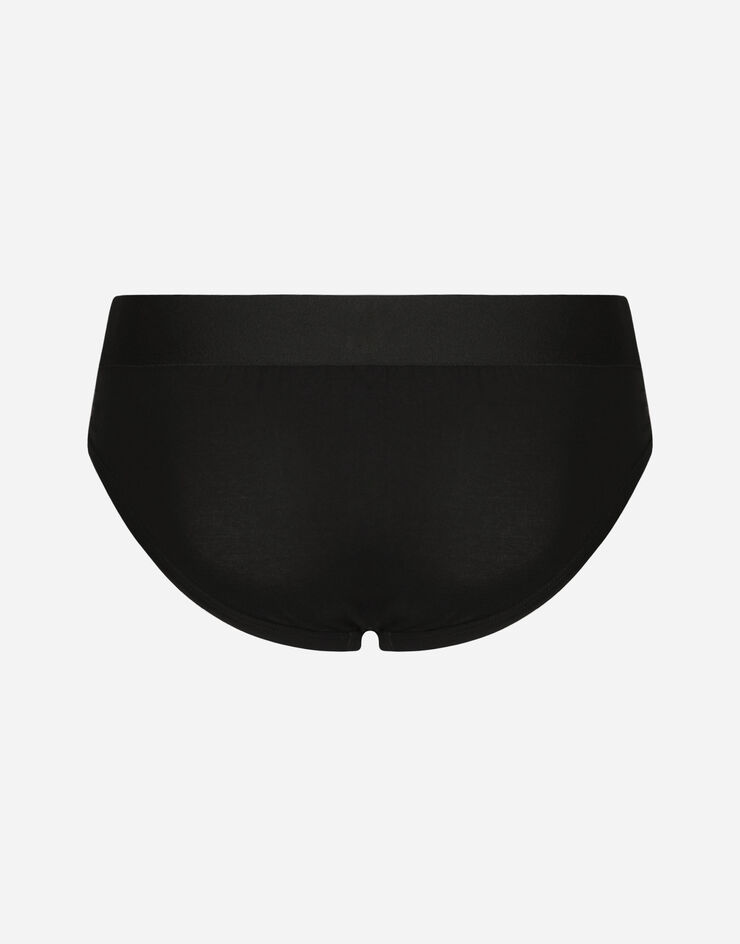 Dolce & Gabbana Black Cotton Stretch Midi Brief Men's Underwear