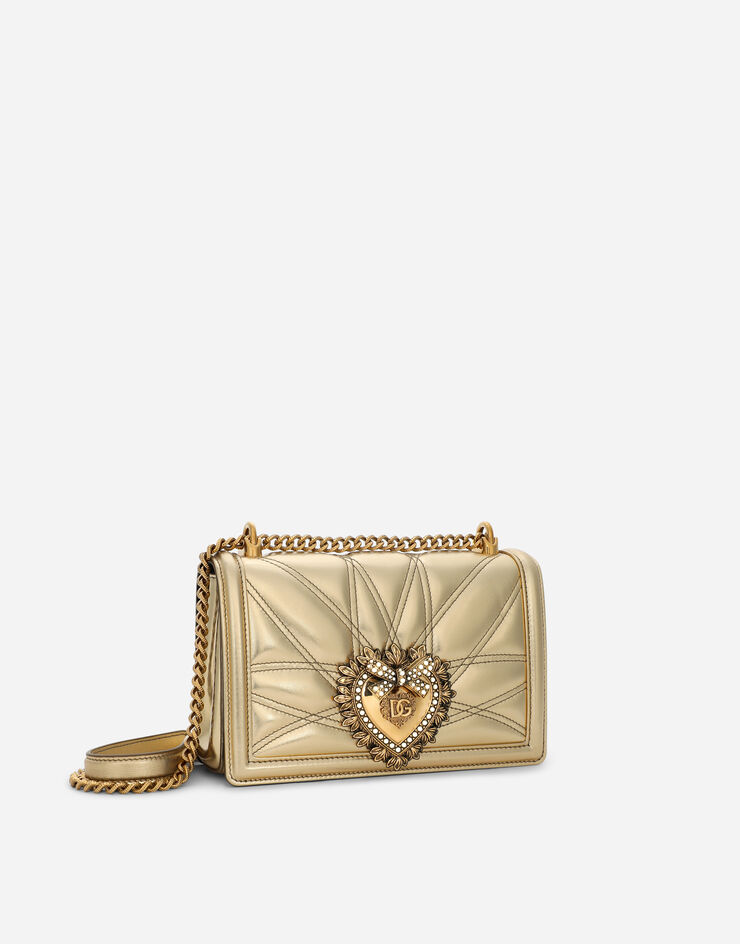 Dolce & Gabbana Mittelgroße Tasche Devotion aus Matelassé-Nappaleder Gold BB7158AD776