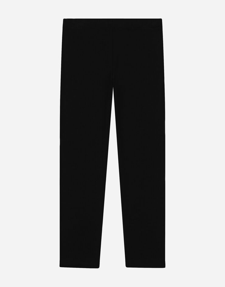 Dolce&Gabbana Leggings con placca logata Black L5JPB7G7KN4