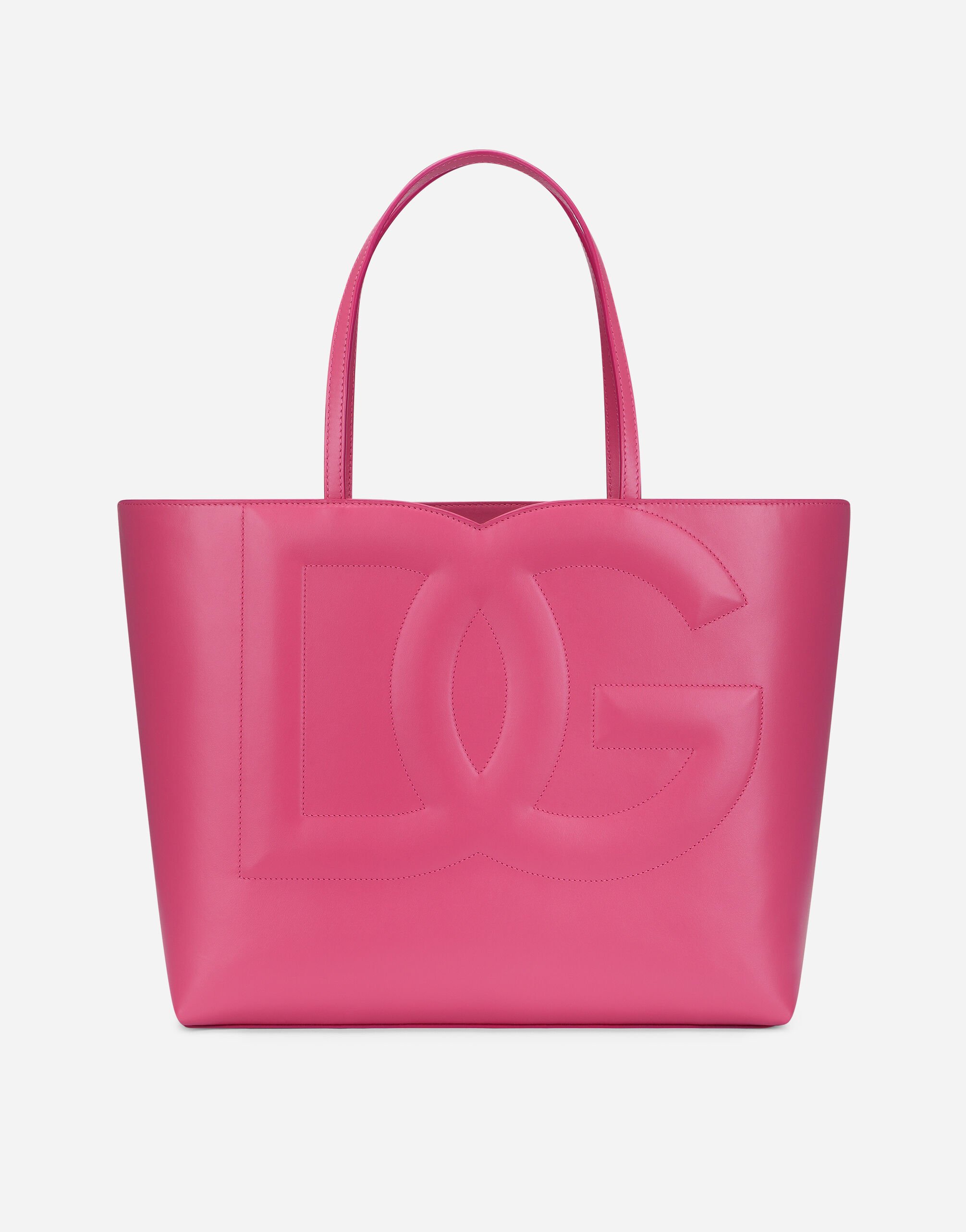Dolce & Gabbana حقيبة تسوق متوسطة DG Logo Bag من جلد عجل متعدد الألوان BB2274AP026