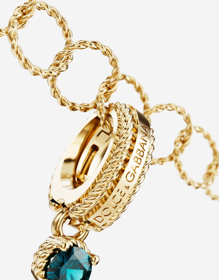 Dolce & Gabbana حِلية حرف V بألوان الطيف من ذهب أصفر عيار 18 قيراط مع أحجار كريمة متعددة الألوان ذهبي WANR2GWMIXV