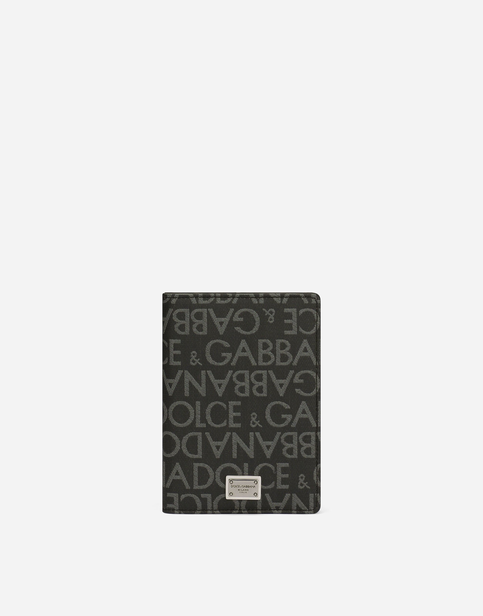 Dolce & Gabbana حافظة جواز السفر من جاكار مطلي أسود BP3259AG182
