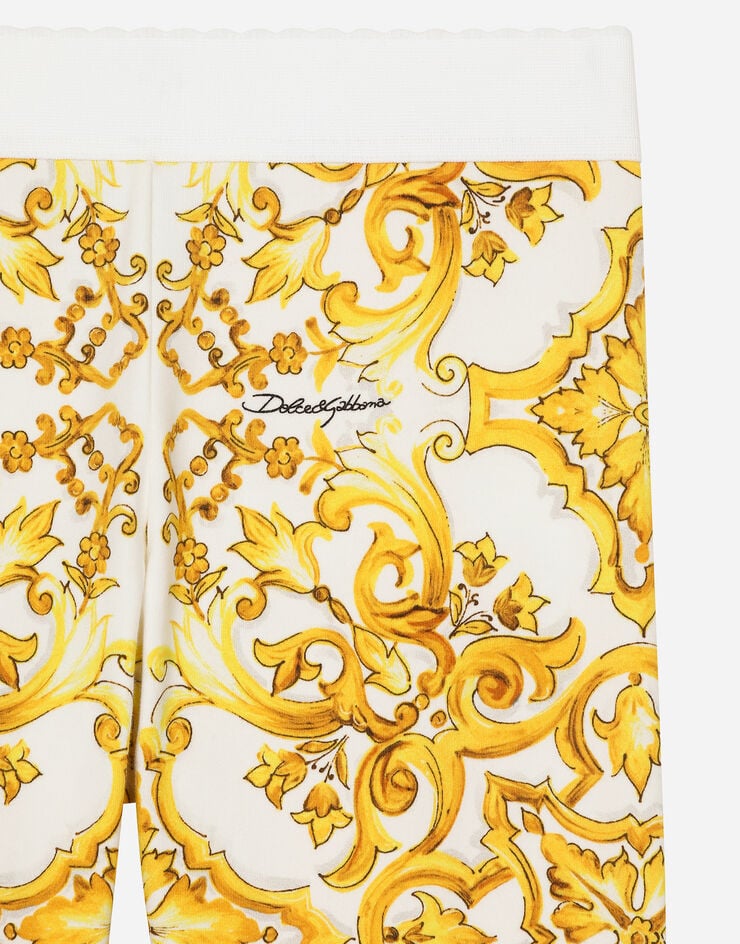 Dolce & Gabbana Leggins in interlock con stampa maiolica gialla Stampa L5JP5BHPGF4