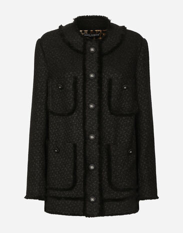 ${brand} Single-breasted raschel tweed jacket ${colorDescription} ${masterID}