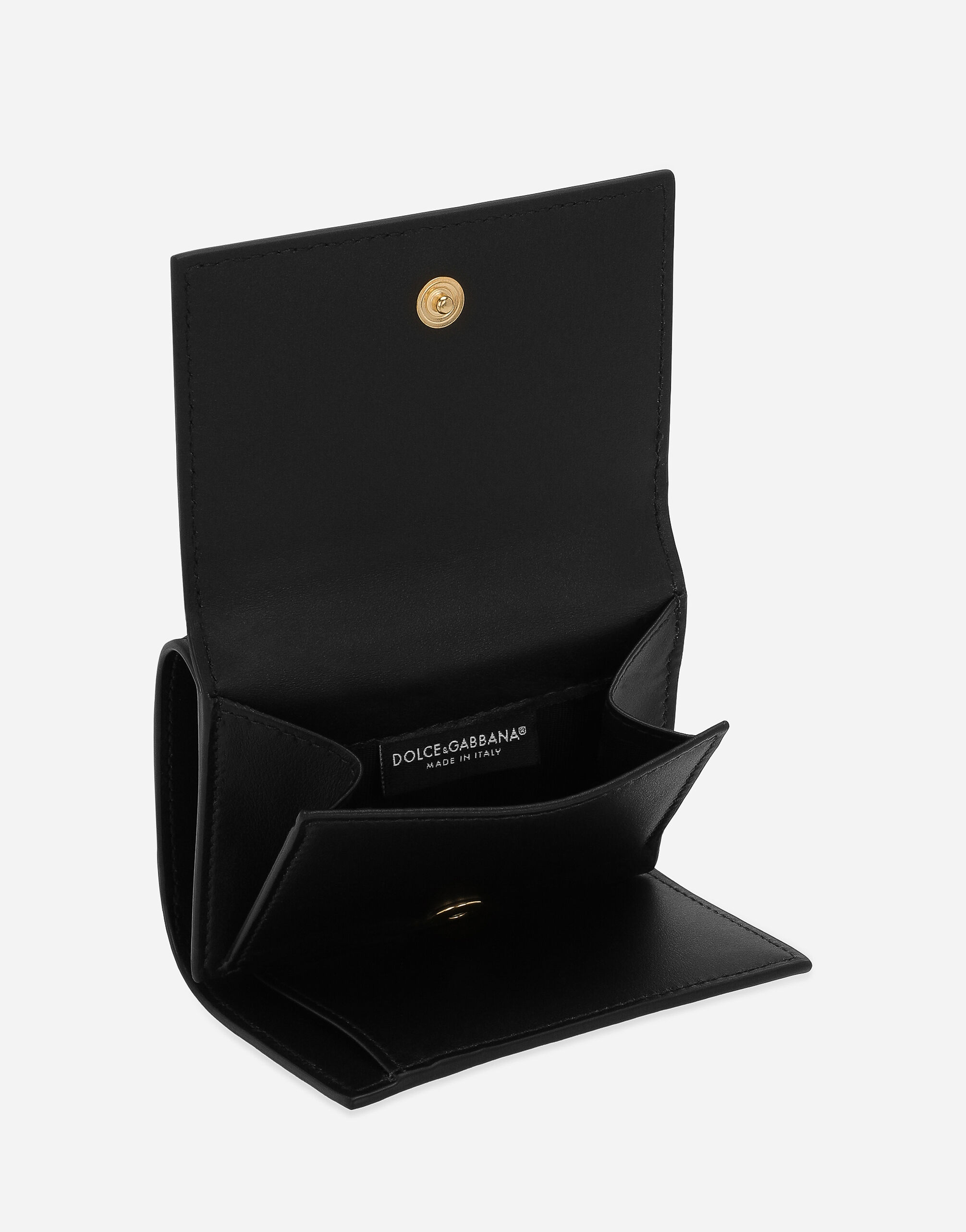 DG Logo French Flap wallet in Black for Women | Dolce&Gabbana®