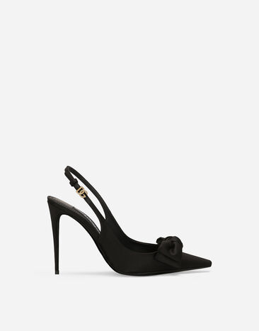 Dolce & Gabbana Satin slingbacks with bow detail Black CG0844A3I64