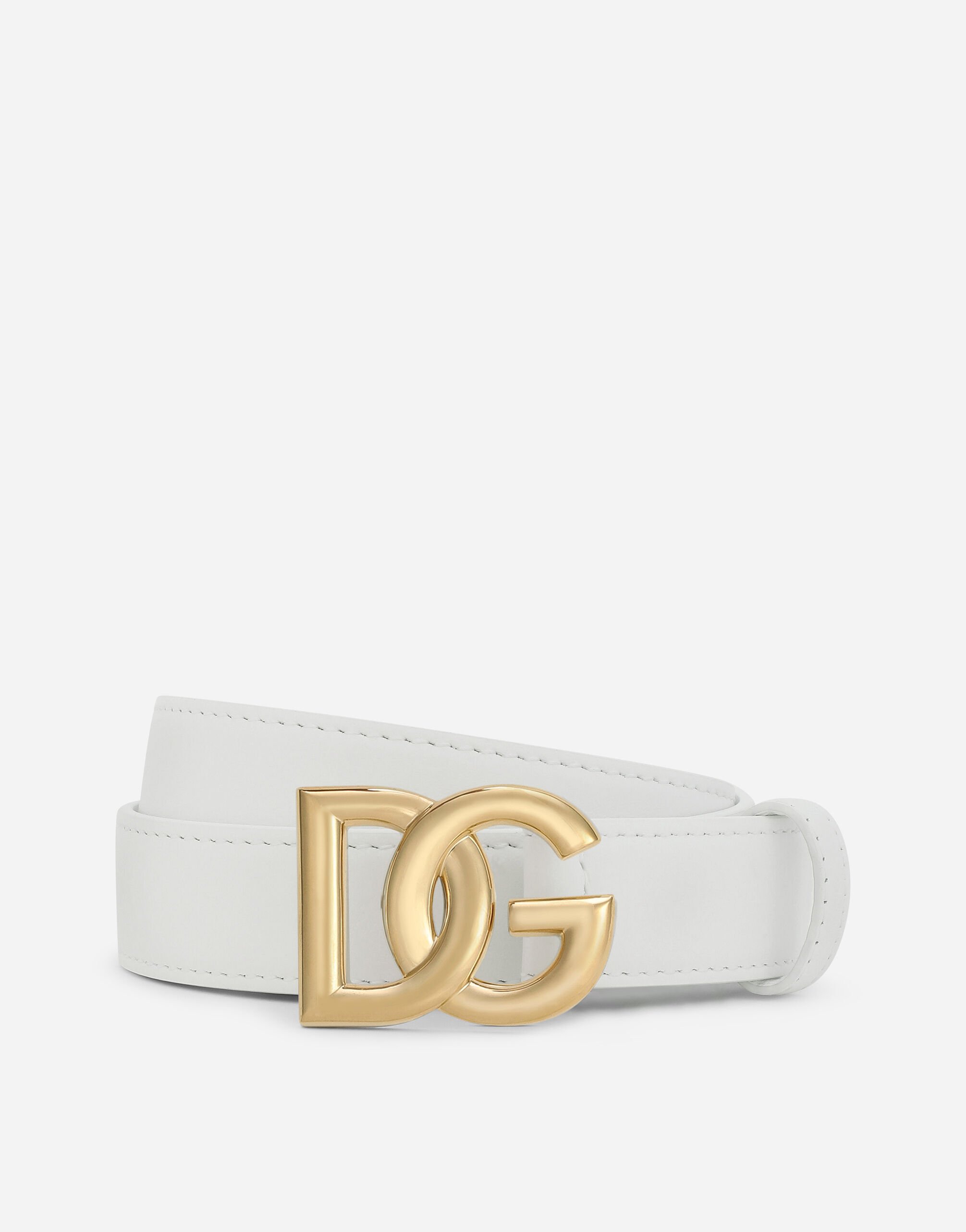 Dolce & Gabbana Calfskin belt with DG logo Orange BE1636AW576