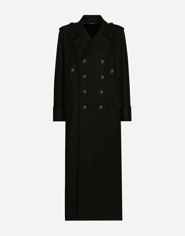 Dolce & Gabbana Long manteau militaire en laine Noir G048CTHUMT8