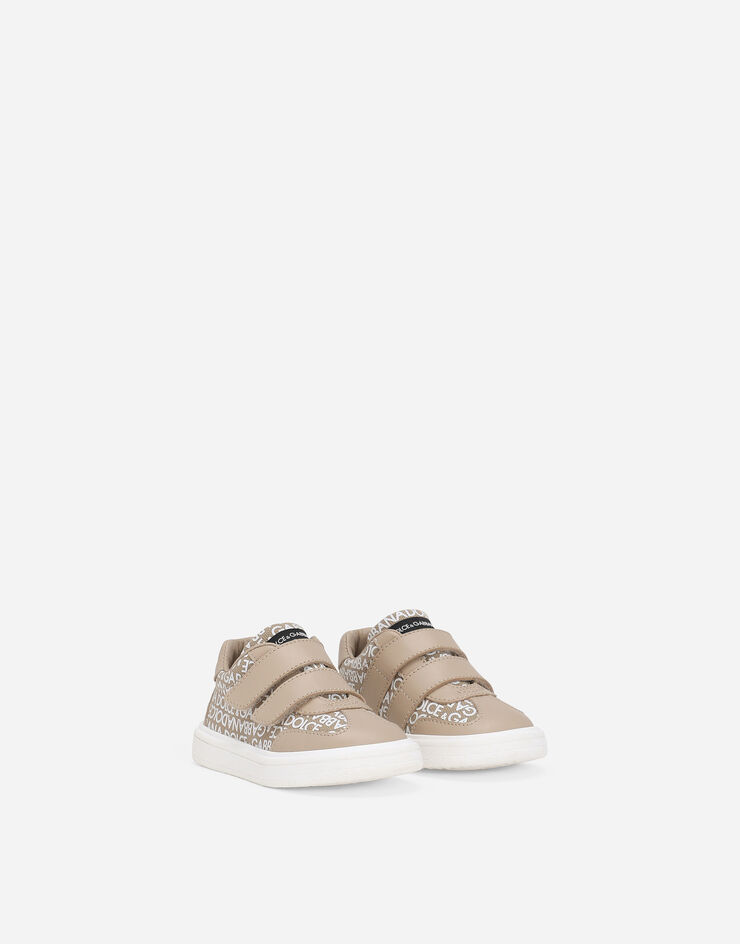 Dolce & Gabbana Canvas low-top sneakers with Dolce&Gabbana logo print Beige DN0211A4352