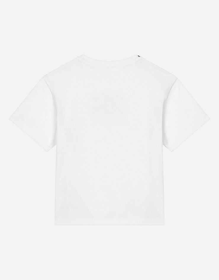 Dolce & Gabbana T-Shirt aus Jersey mit DG-Logo Weiss L4JTHVG7NVC