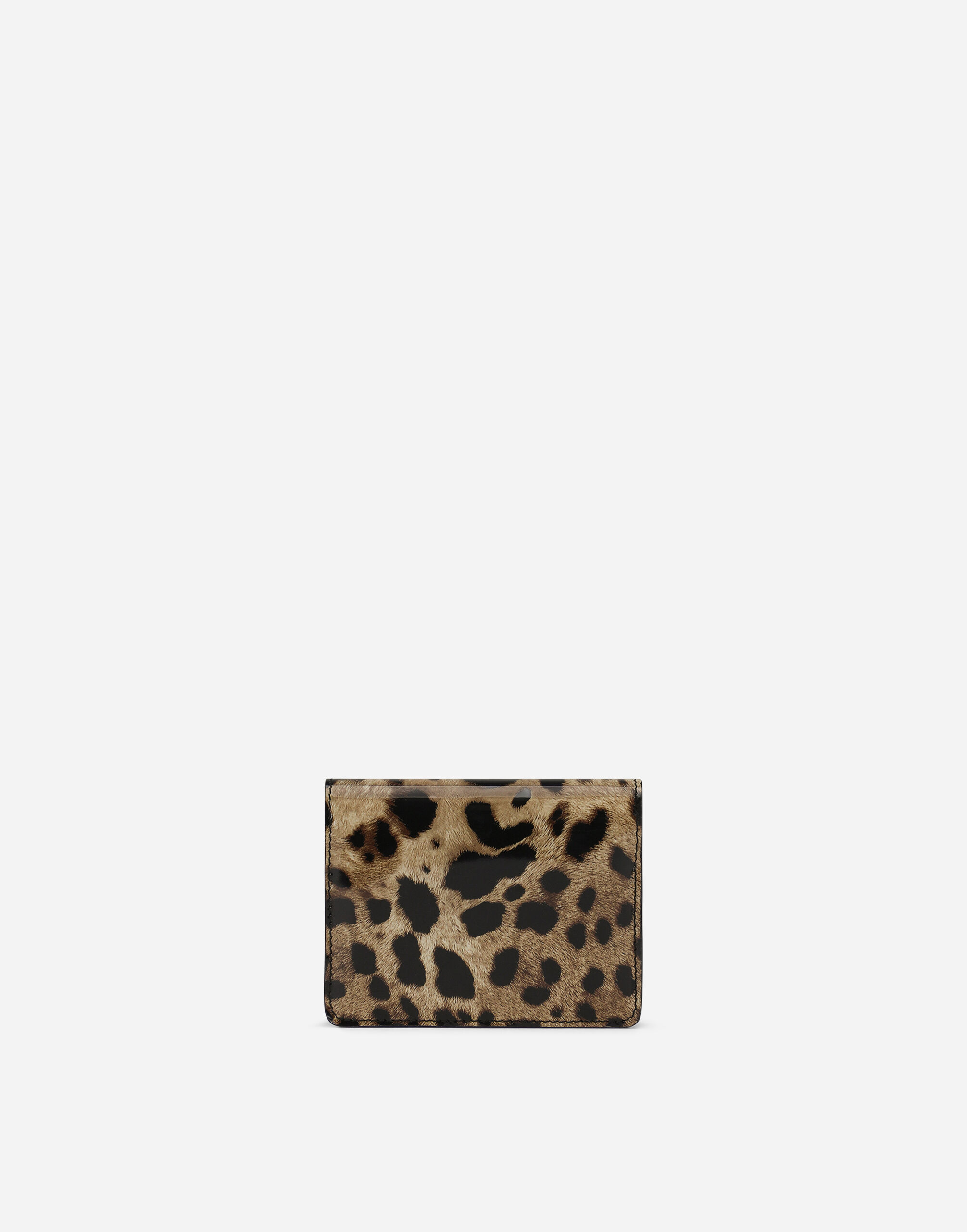 Dolce & Gabbana Polished calfskin wallet with leopard print female Animal  Print