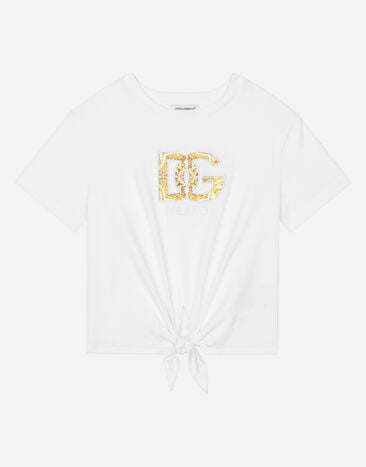 Dolce & Gabbana T-Shirt aus Jersey mit DG-Logo Weiss L5JTOBG7NZL