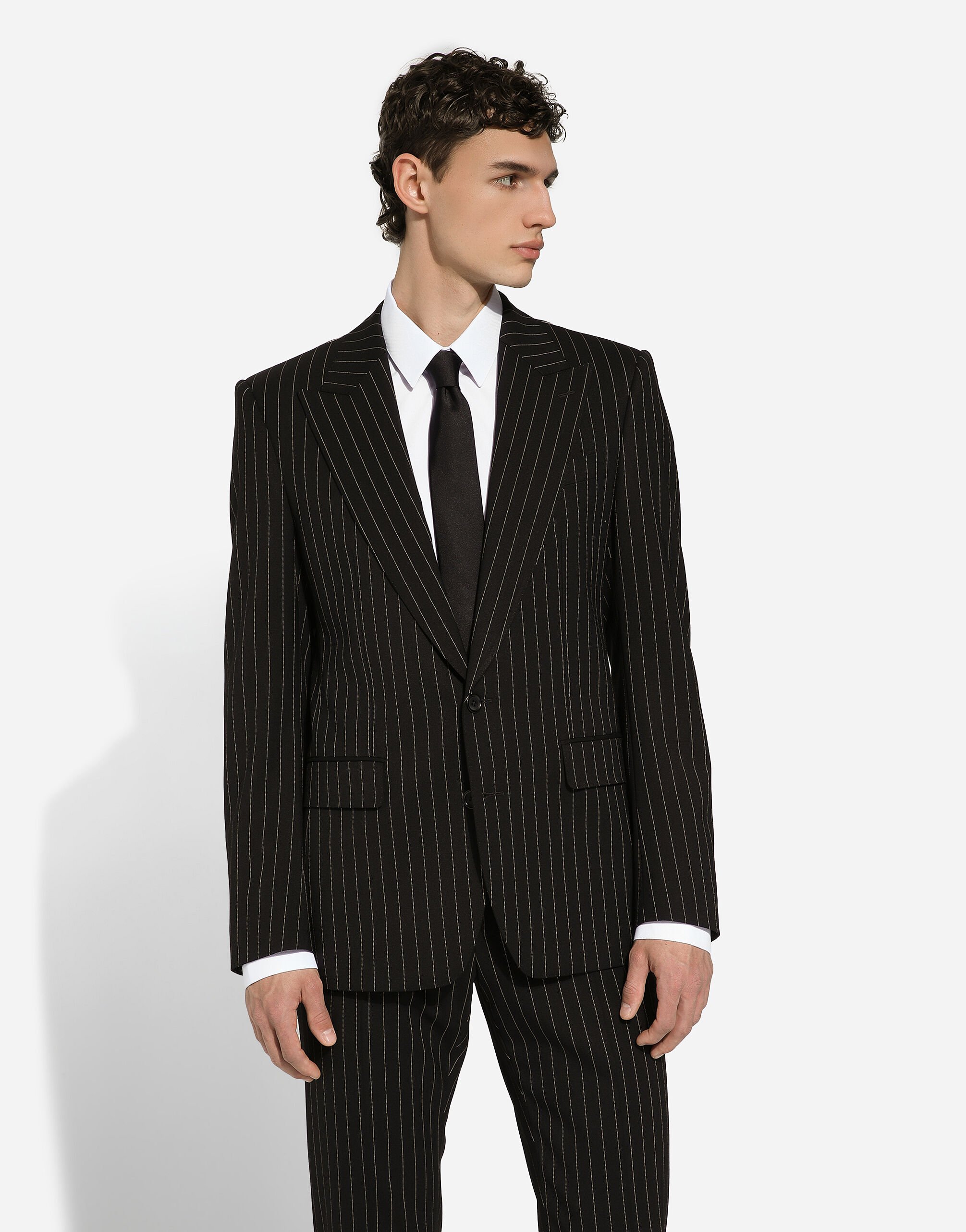 マルチカラーのメンズ Single-breasted pinstripe stretch wool Sicily 