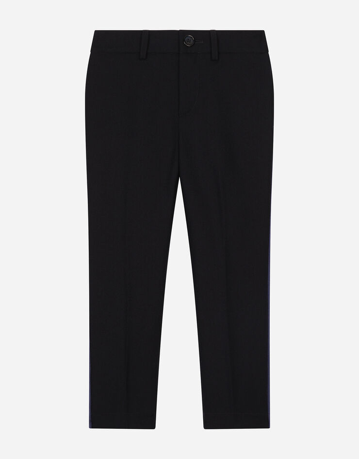 Dolce & Gabbana Wool pants with side band Blue L44P52G7NMP