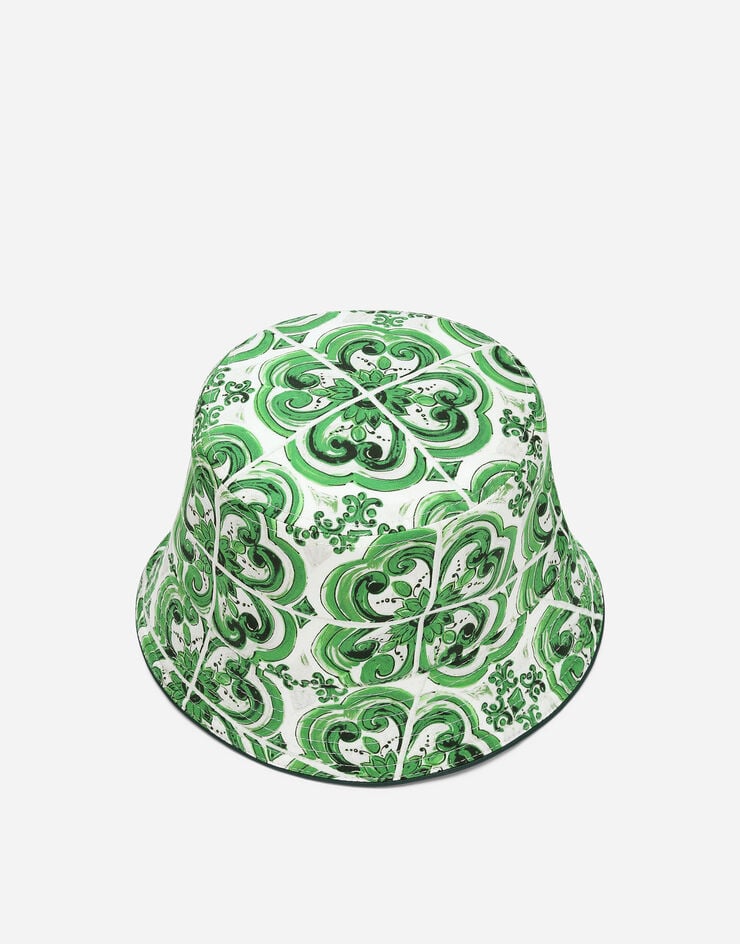 Dolce & Gabbana Reversible bucket hat with majolica print Print GH731AFSFNU