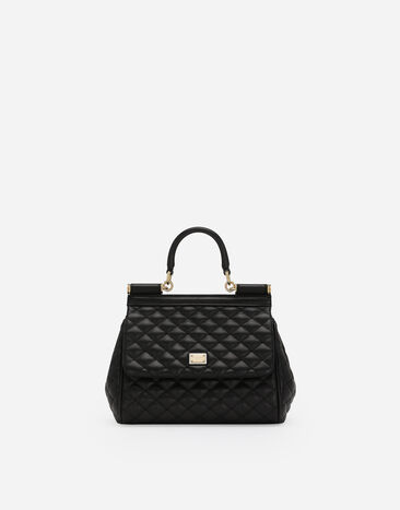 Dolce & Gabbana Sac à main Sicily moyen format Noir BB6003AV967