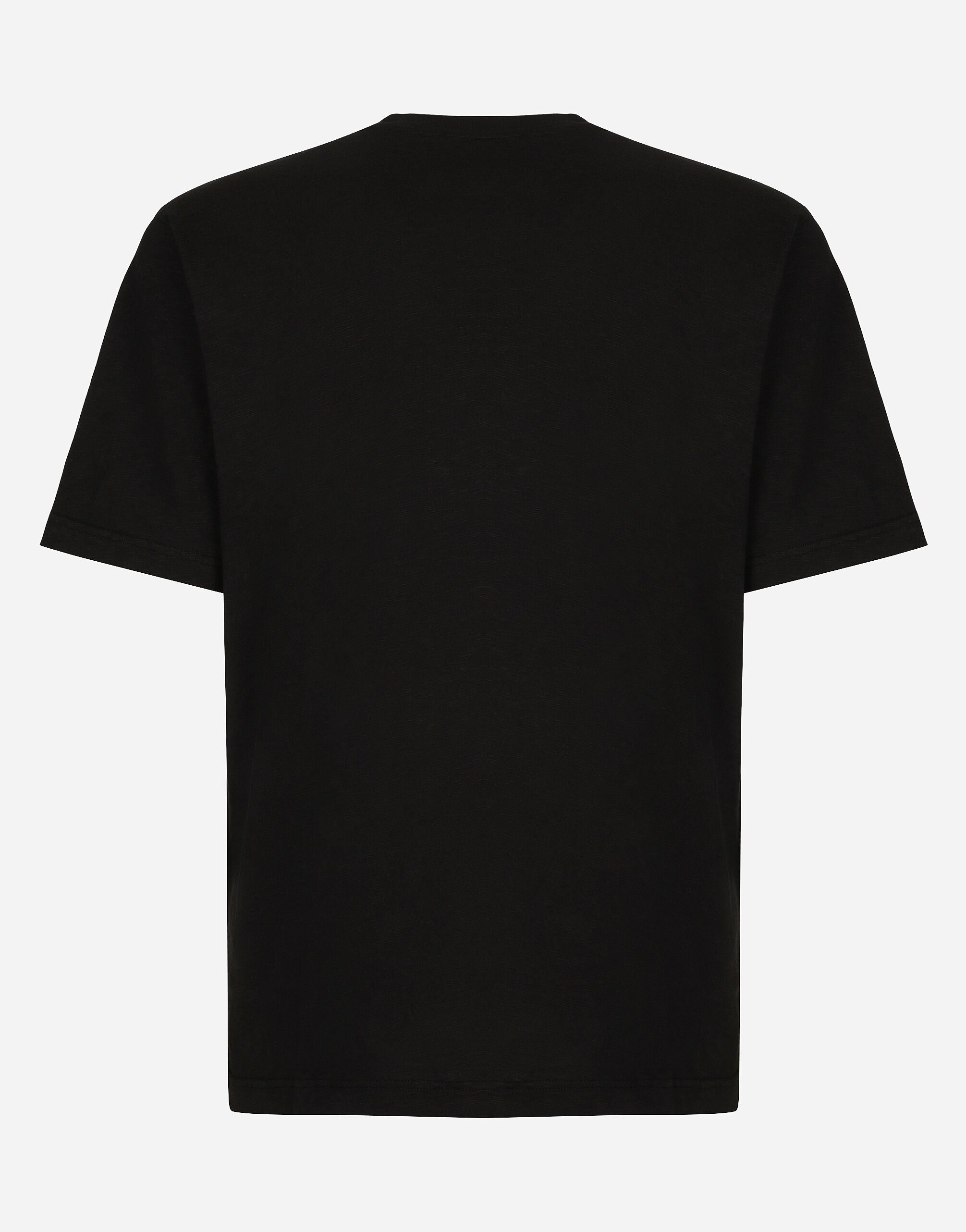 ブラックのメンズ Cotton T-shirt with Dolce&Gabbana logo 