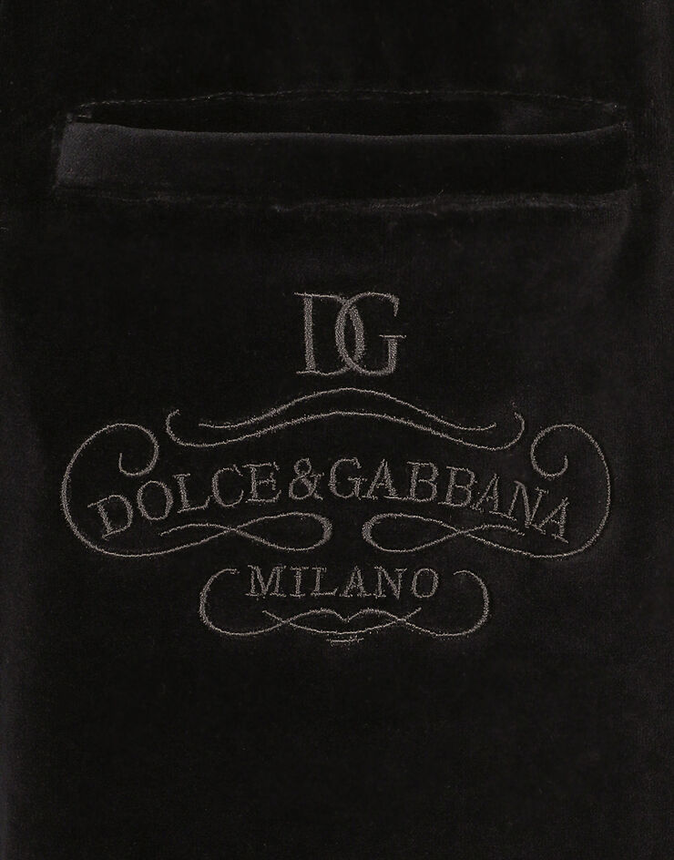 Dolce & Gabbana DG 徽标棉质雪尼尔慢跑裤 黑 FTC7VZGDCNX